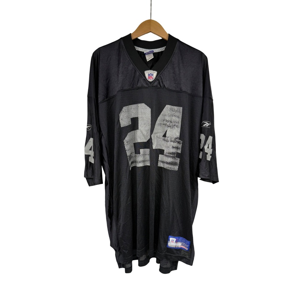 Reebok NFL Oakland Raiders Charles Woodson 24 Jersey Mens 2XL Black Mesh